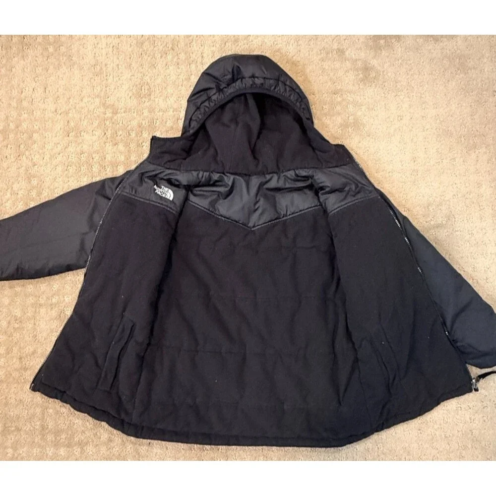 The North Face Reversible Black Puffer Fleece Jacket Youth Large 10-12 Gorpcore